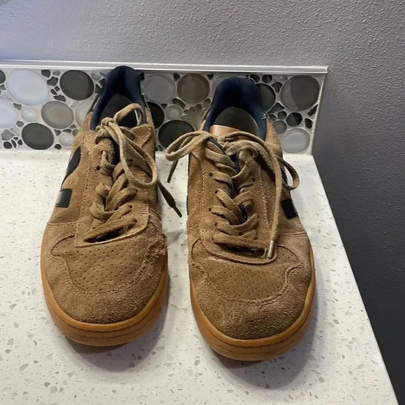 VEJA mens brown suede tennis shoes